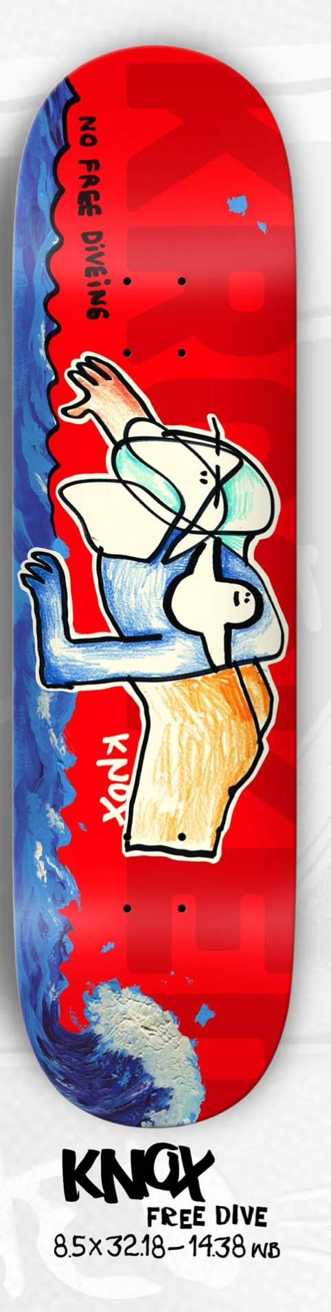 Krooked Knox Free Dive 8.5" Skateboard Deck