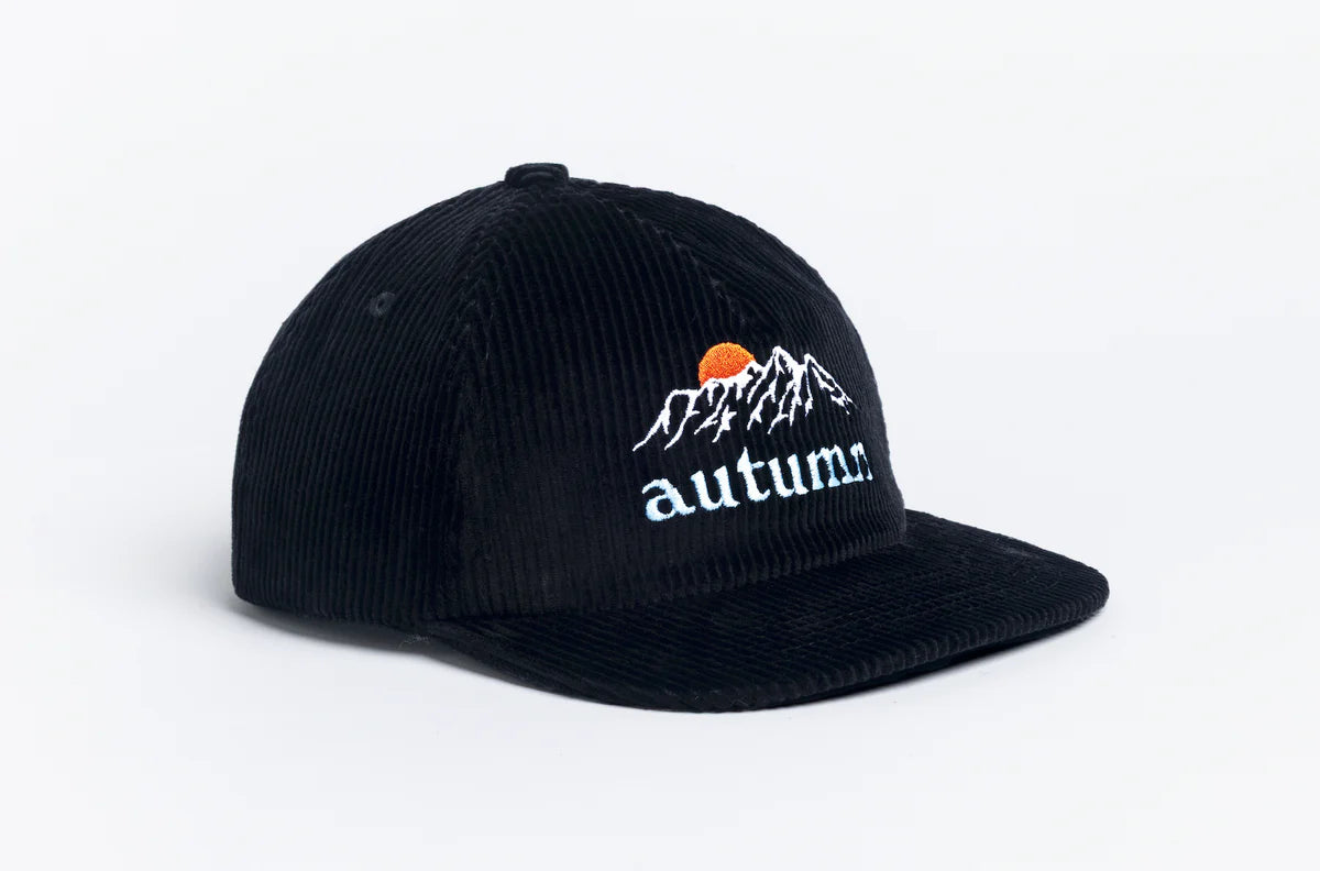 Autumn Cord 5 Panel Mesh Black Hat