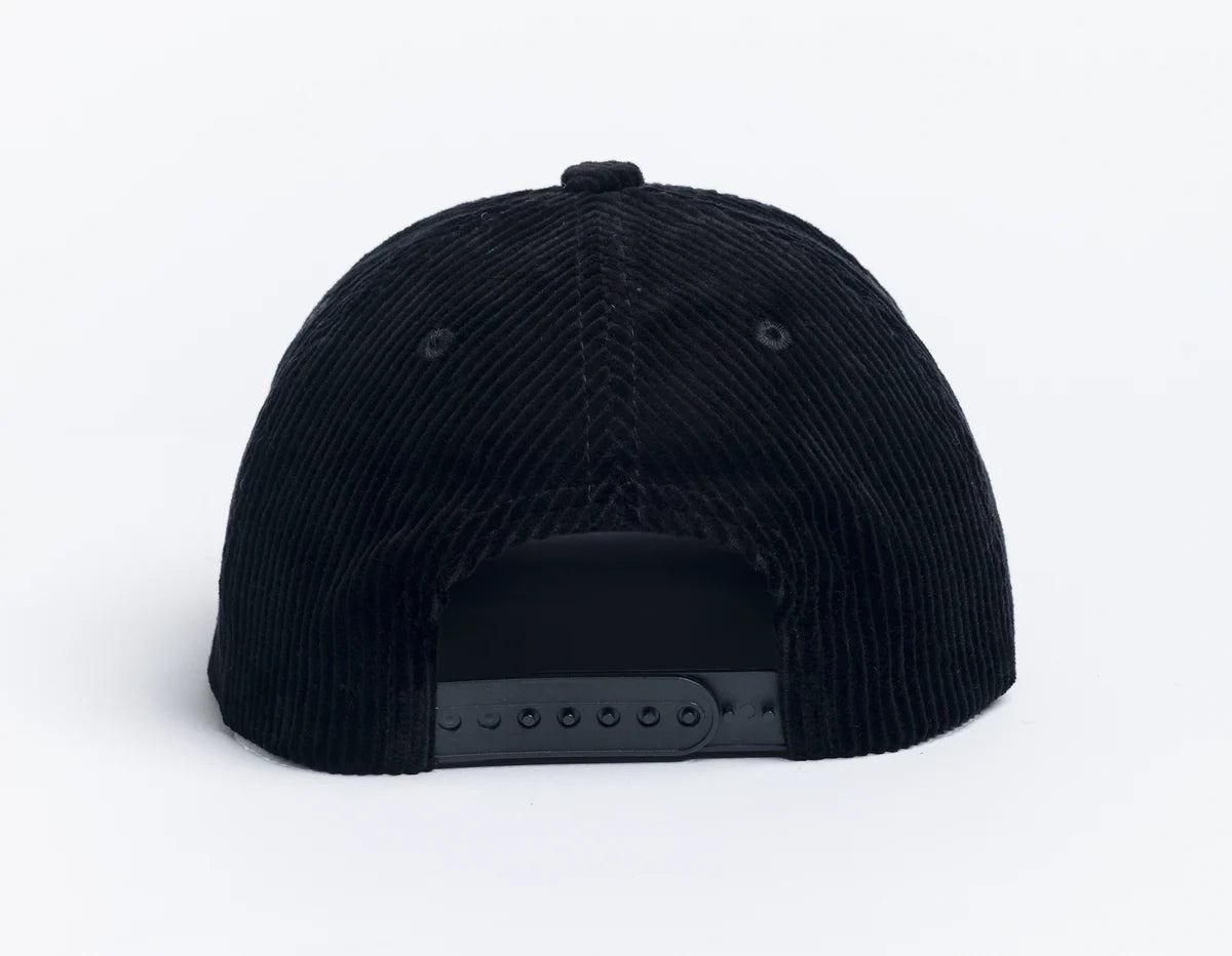 Autumn Cord 5 Panel Mesh Black Hat