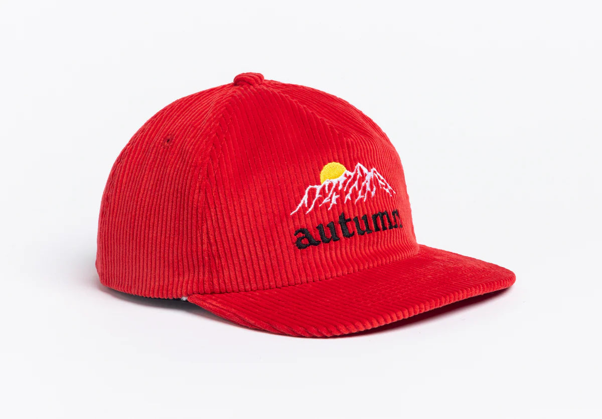 Autumn Cord 5 Panel Mesh Red Hat
