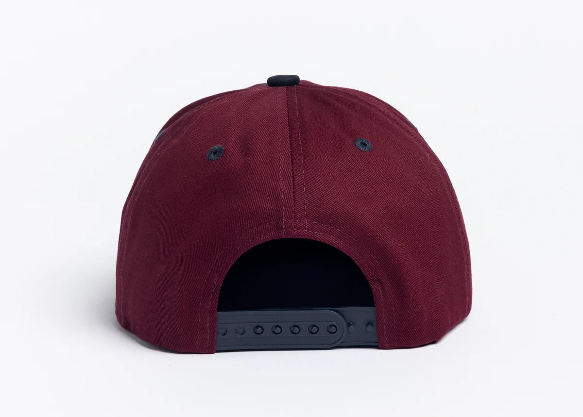Autumn Twill 6 Panel Snapback Burgundy Hat