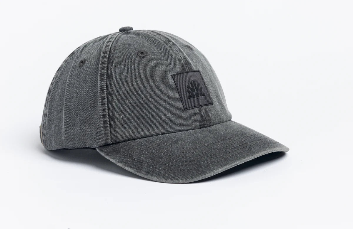 Autumn Washed 6 Panel Strapback Black Black Hat