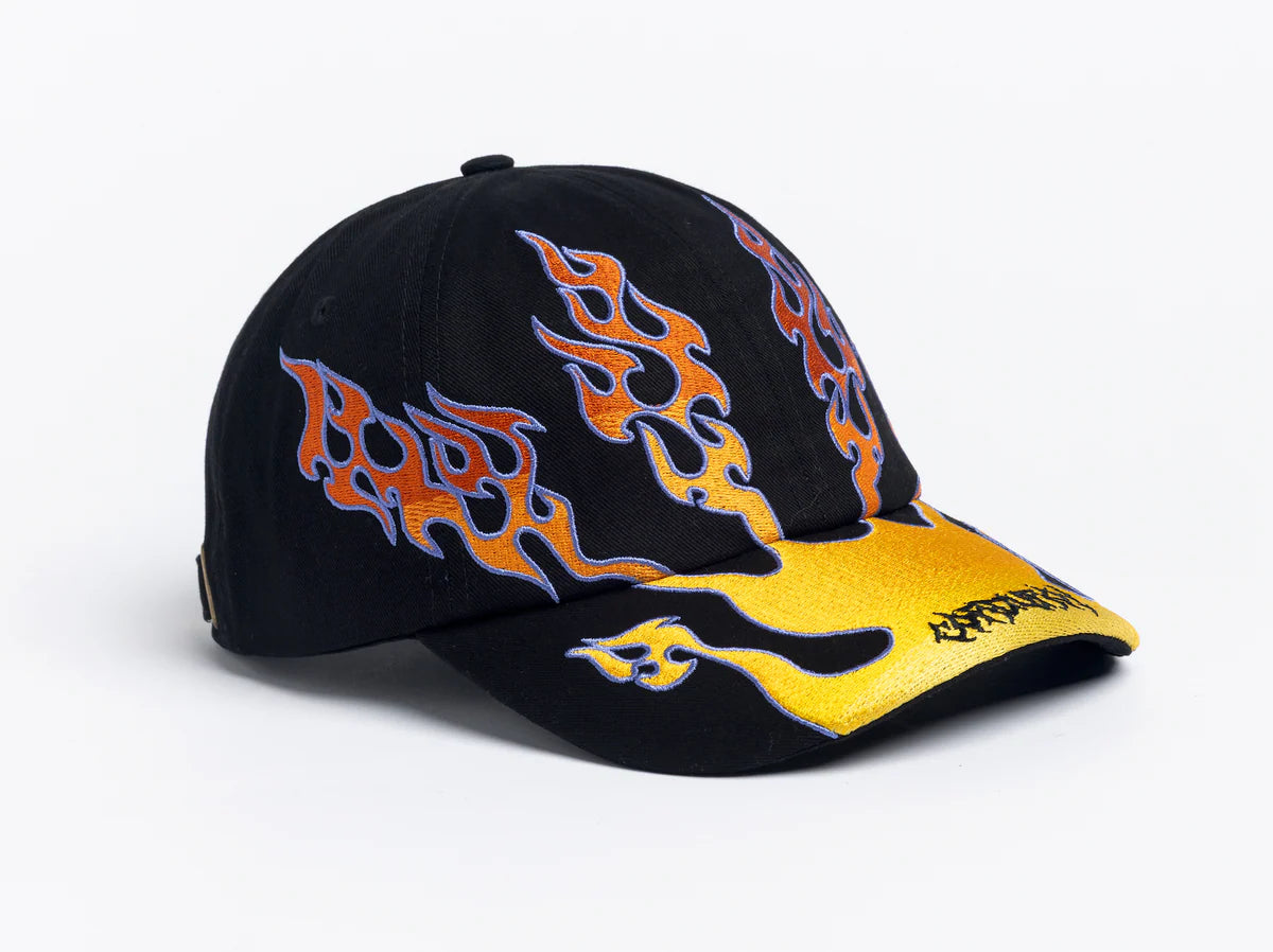 Autumn x Corduroy Flames Strapback Black Hat