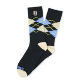 Theories Argyle Black Lavender Socks