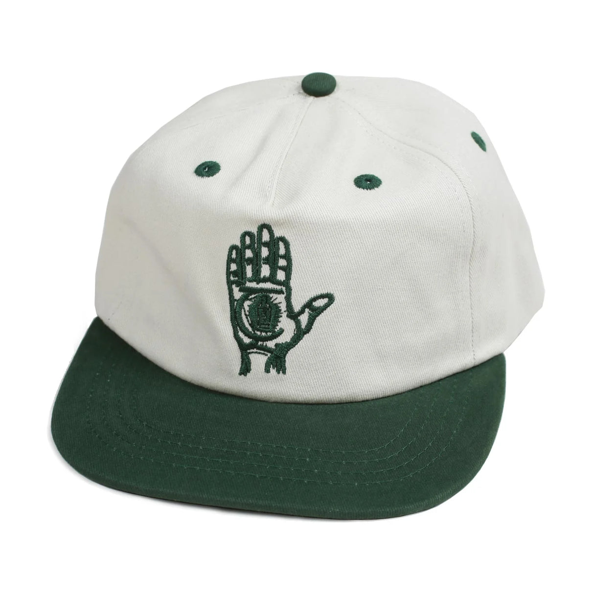 Theories Hand Of Theories Pearl Green Short Brim Strapback Hat