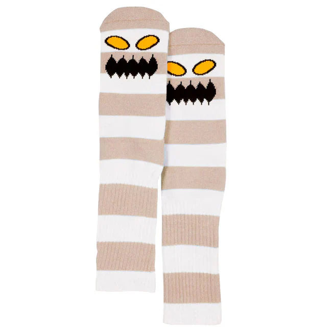 Toy Machine Monster Big Stripe Tan Socks
