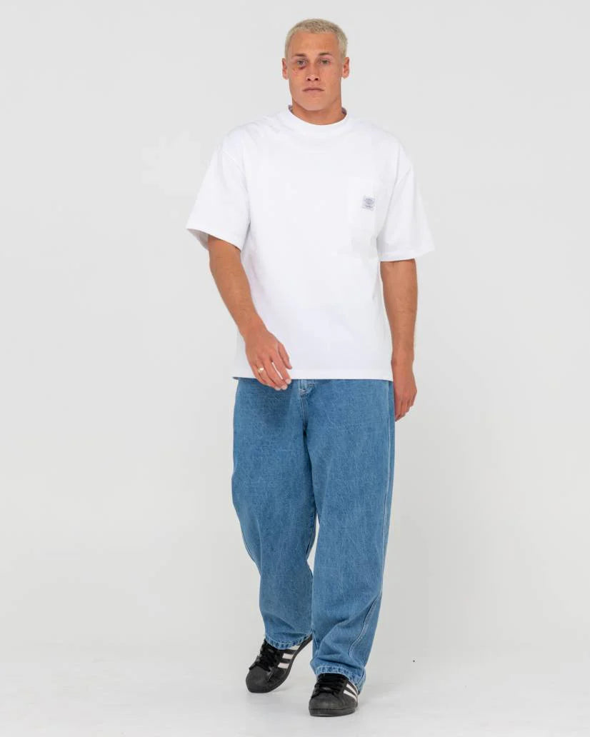 Rusty Flip Daddy Middy Blue Tapeless Jean