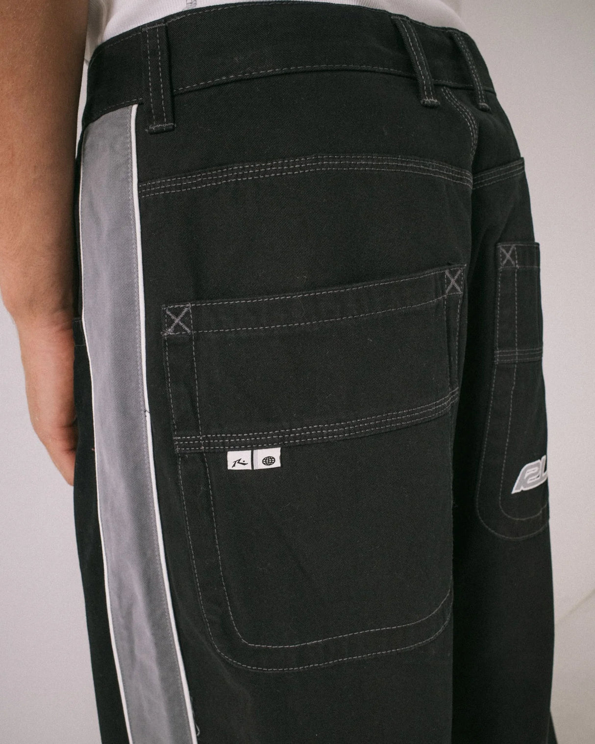 Rusty Flip Daddy Black Taped Pant