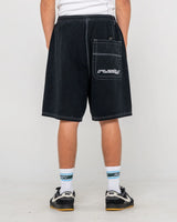 Rusty Flip Daddy Black Elastic Baggy Short