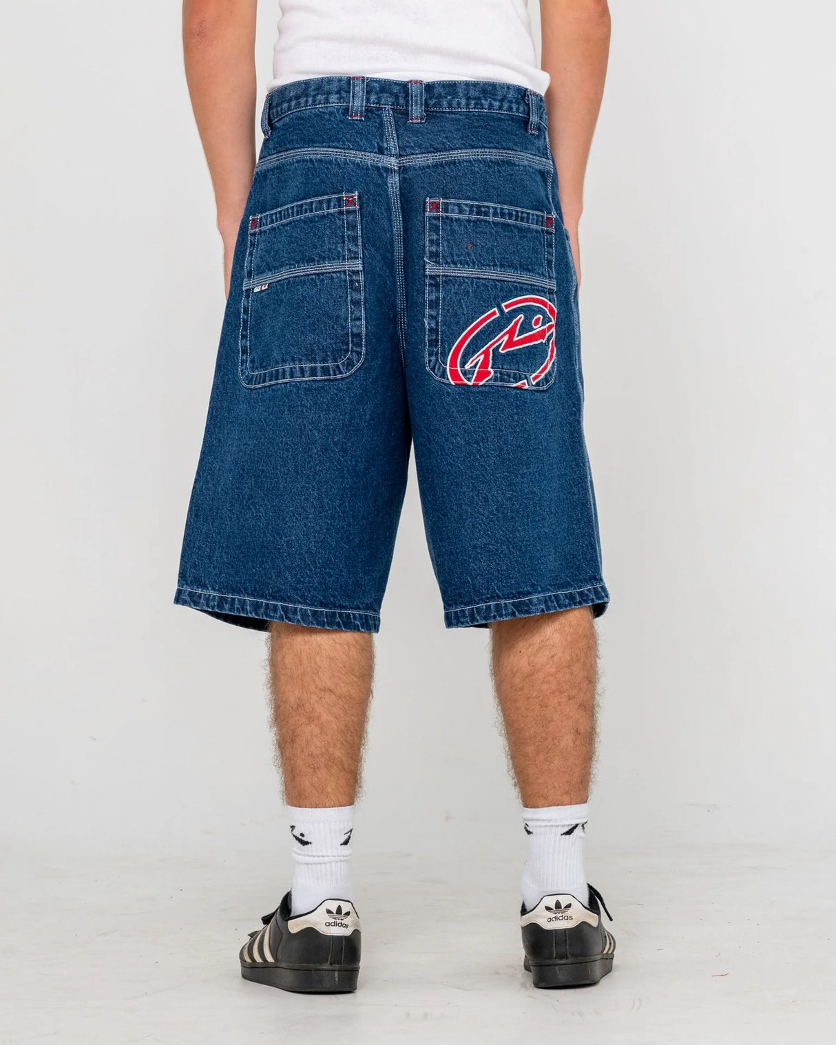 Rusty Turbo Deep Sea Blue 24" Baggy Jean Shorts