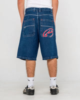 Rusty Turbo Deep Sea Blue 24" Baggy Jean Shorts