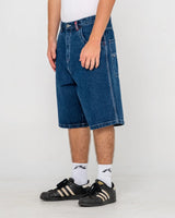 Rusty Turbo Deep Sea Blue 24" Baggy Jean Shorts