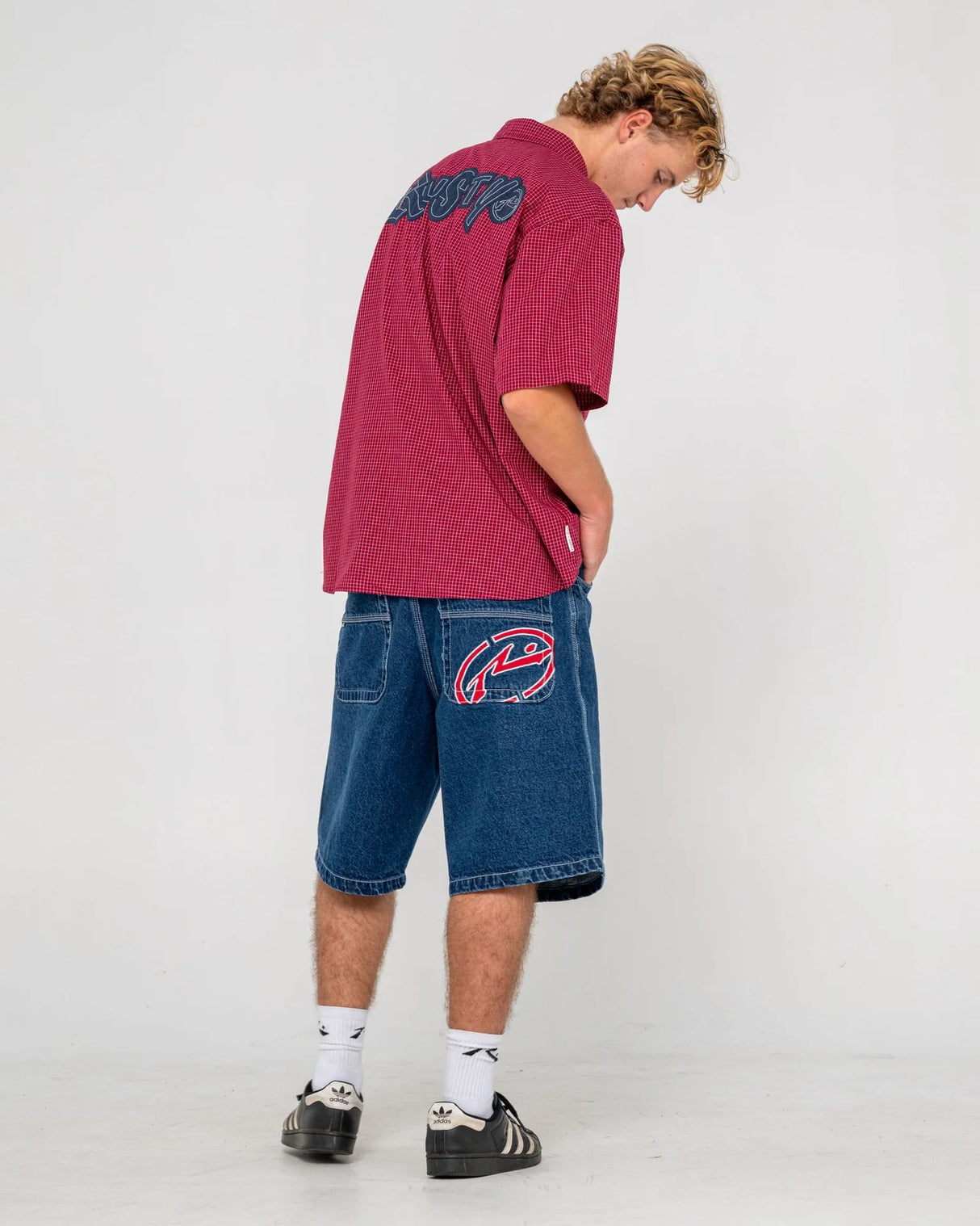 Rusty Turbo Deep Sea Blue 24" Baggy Jean Shorts