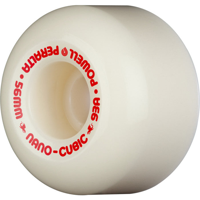 Powell Peralta Dragon Formula Red Nano Cubic 93A 56mm Off White Asymmetrical Shape Skateboard Wheels