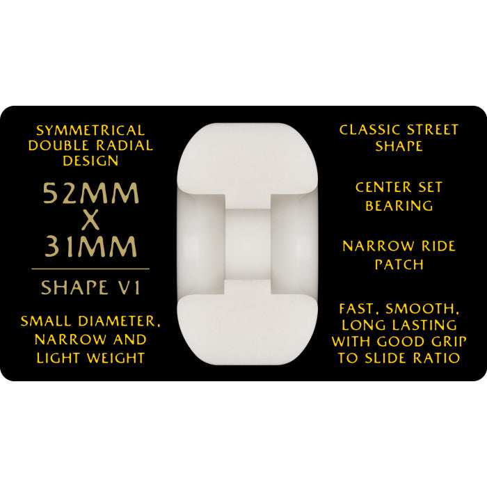Powell Peralta Dragon Formula Yellow 95A 52mm x 31mm Off White V1 Skateboard Wheels