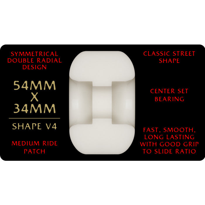 Powell Peralta Dragon Formula Red 93A 54mm x 34mm Off White V4 Skateboard Wheels