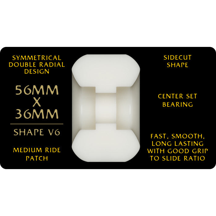 Powell Peralta Dragon Formula Yellow 95A Vallely 56mm x 36mm Off White V6 Skateboard Wheels