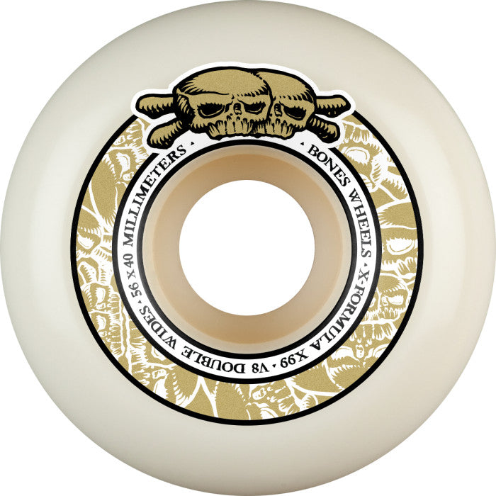Bones Double Wides 56mm X 40 V8 X-Formula 99A Skateboard Wheels