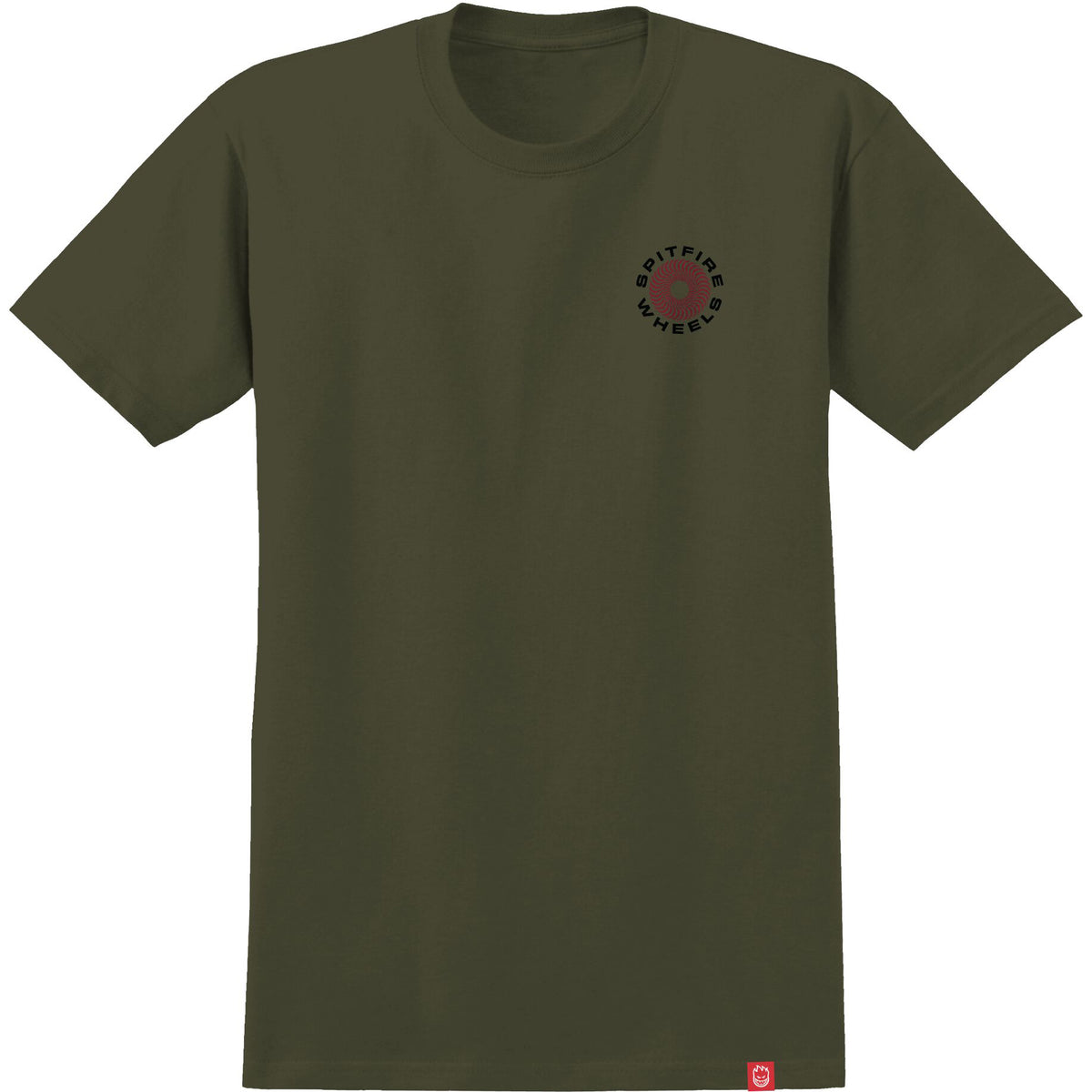 Spitfire Wheels Classic 87 Swirl Fade Fill Olive S/s Shirt