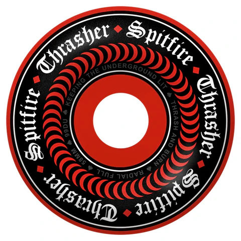Spitfire Thrasher - Oath - F499 Radial Full Red 58mm Skateboard Wheels