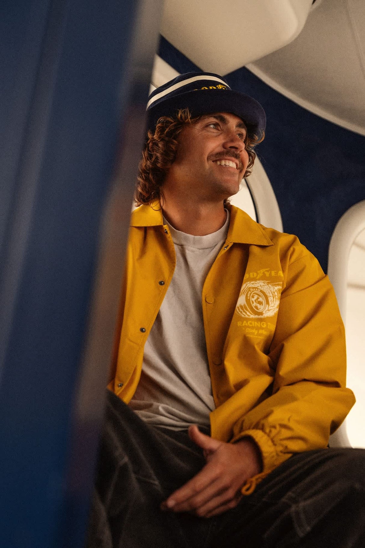 Brixton Goodyear Slick Nugget Gold Wind Breaker Jacket