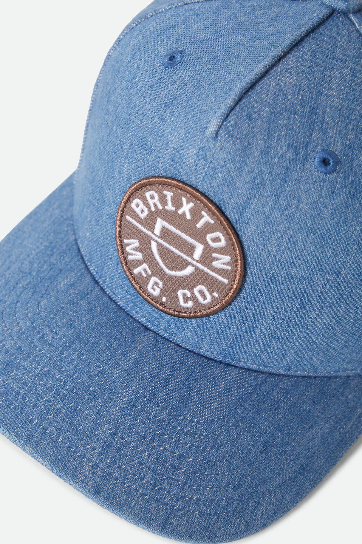 Brixton Crest Medium Rinse Denim C MP Snapback Hat