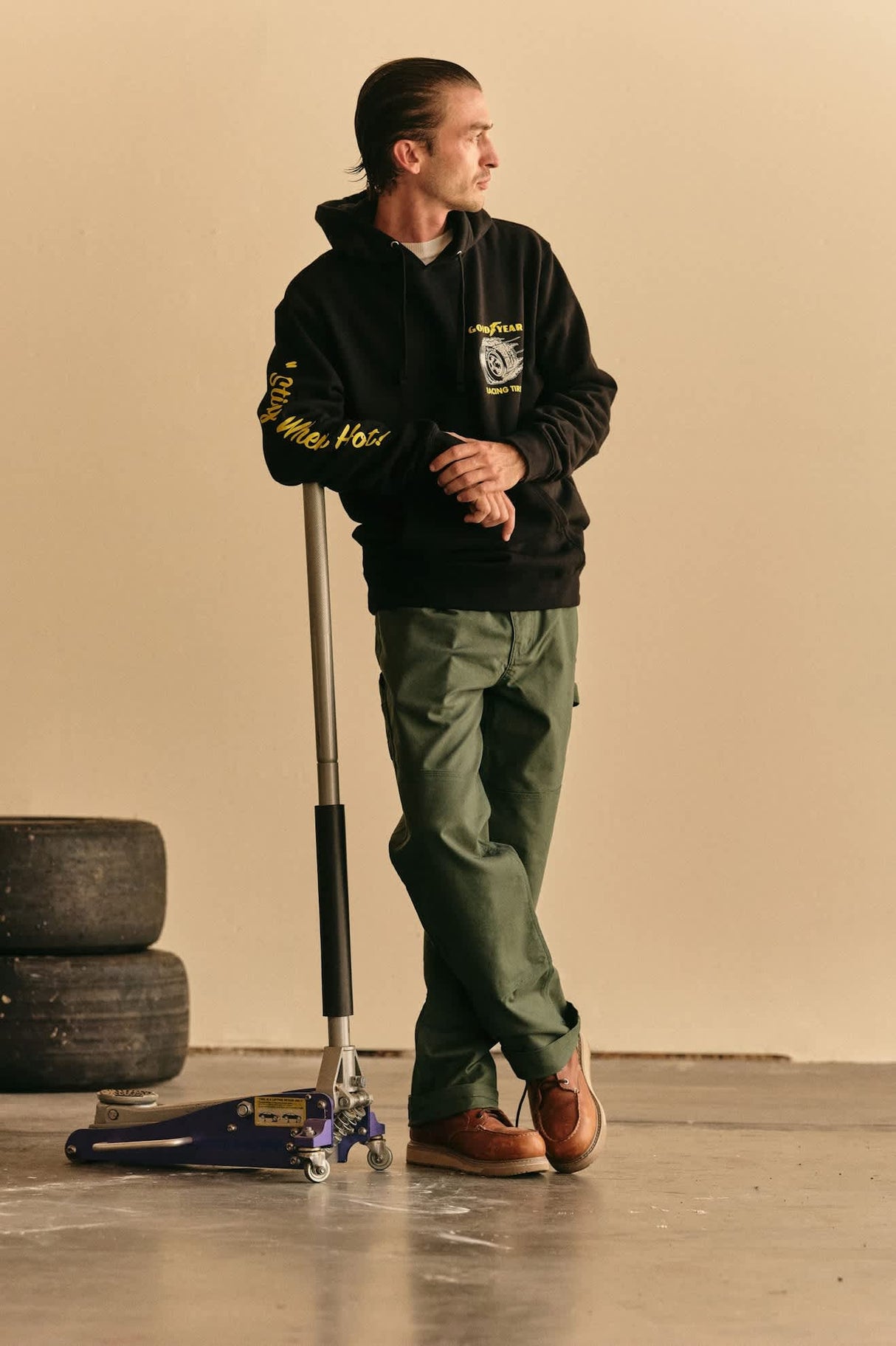 Brixton Goodyear Cheater Slick Black Hooded Sweatshirt