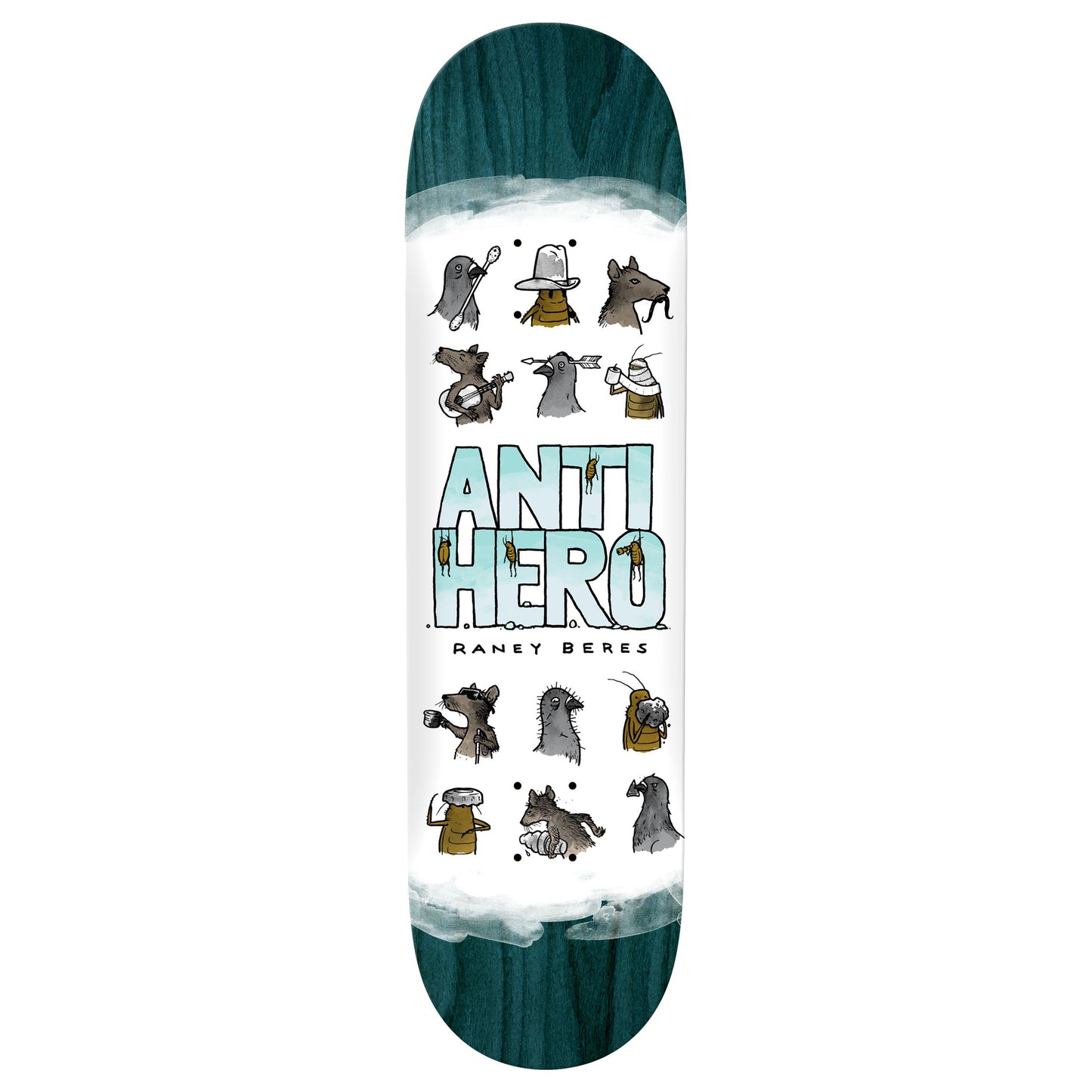 Anti-Hero Raney Usual Suspect 8.38" Assorted Stain Skateboard Deck