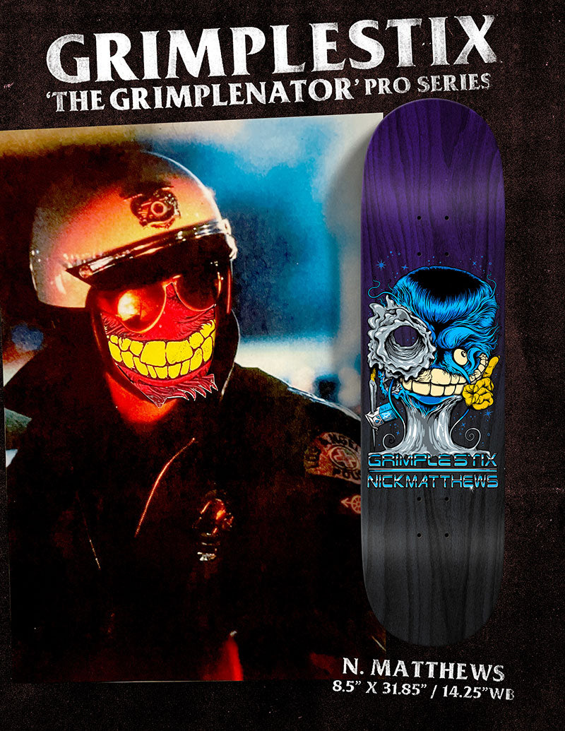 Anti-Hero Grimple Stix Nick Matthews Grimplenator 8.5" Skateboard Deck