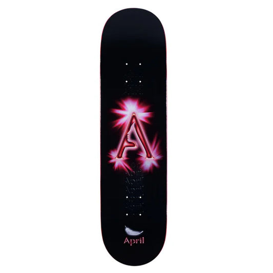 April A Logo Black/Red 8.25" Skateboard Deck