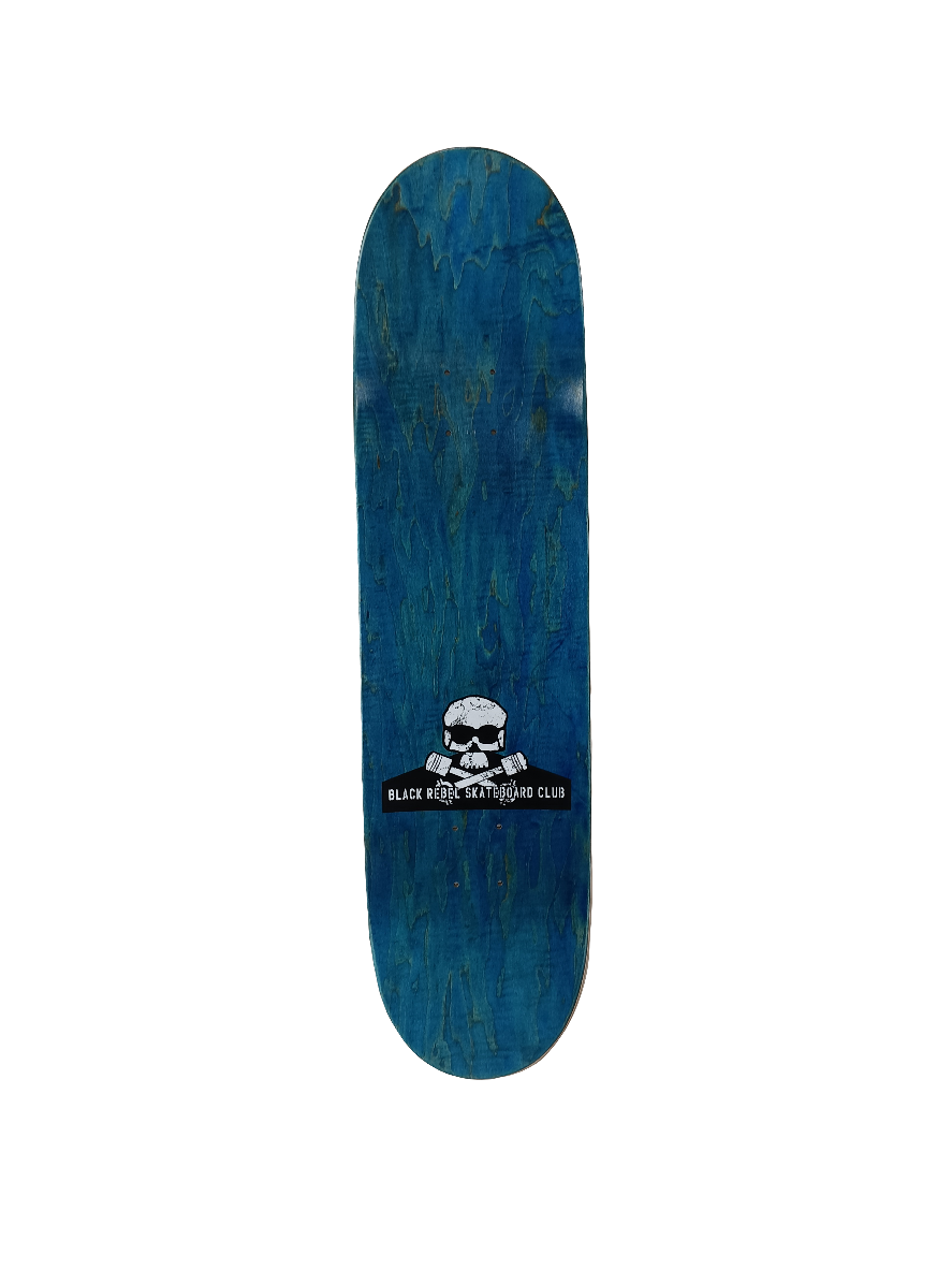 Black Rebel Skateboard Club B.R.S.C. Cheetah Print Black White Skull Size 8.5 Vintage NOS Deck
