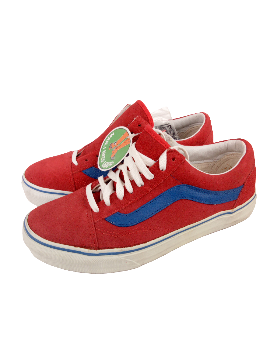 Vans Old Skool High Risk Red Classic Blue Mens Size 8.5 Shoes