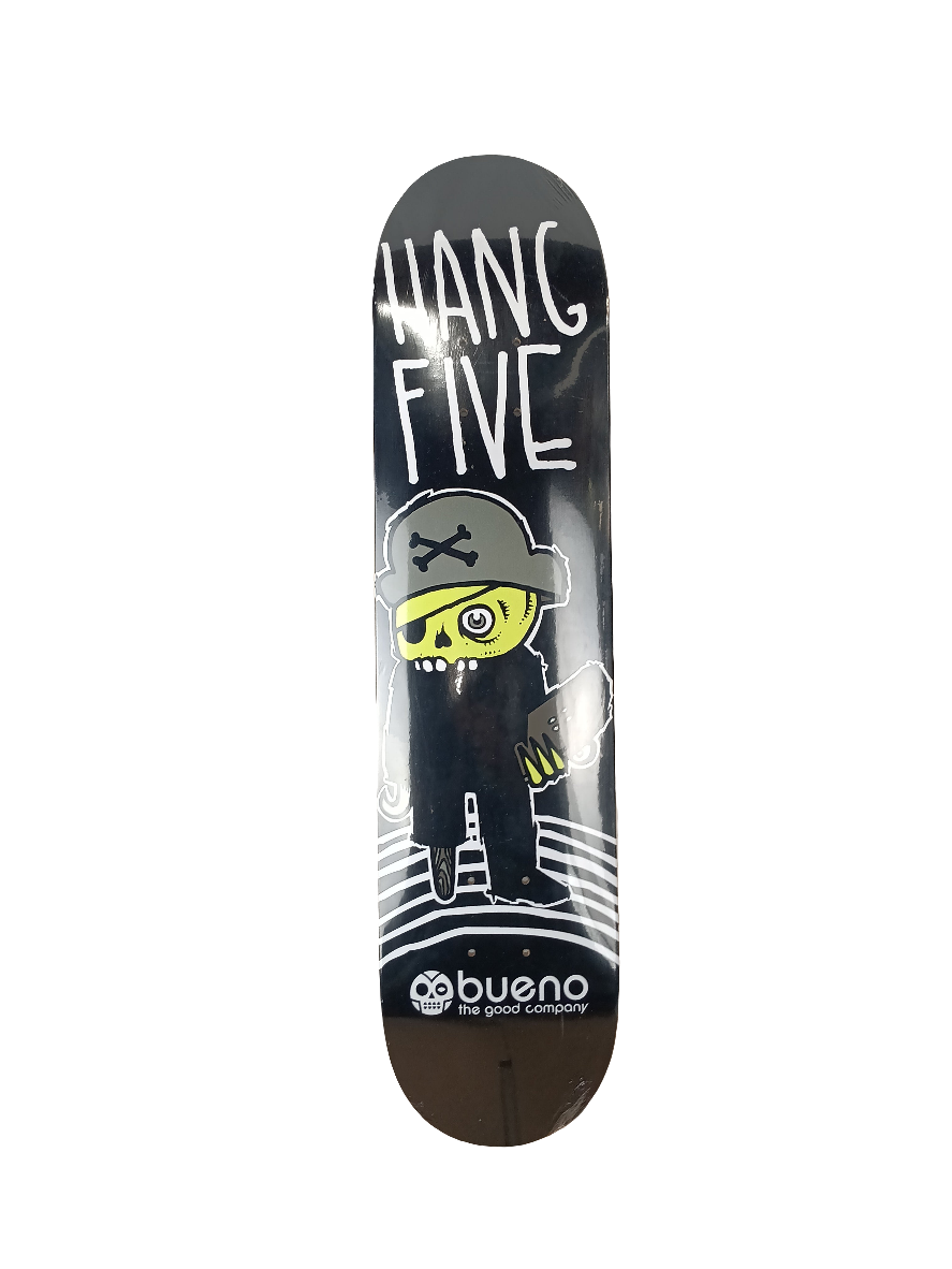 Bueno Hang Five Pirate Black White Grey Size 7.3" Vintage NOS Deck