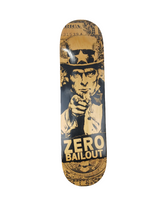 Zero Uncle Sam Bailout Natural Woodgrain Black Size 8.25" Vintage NOS Deck