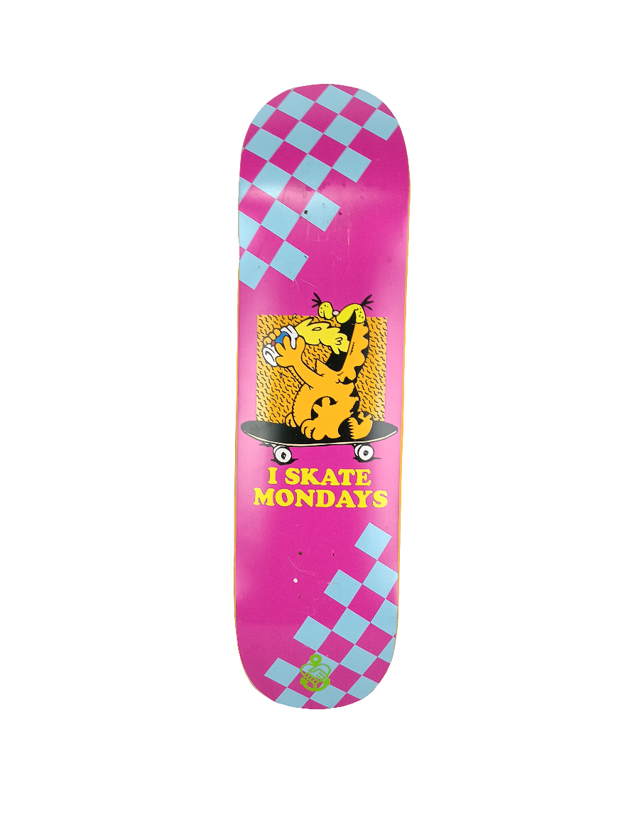 Friendship Garfield I Skate Mondays Pink Green Blue Size 8.4 Vintage NOS Deck