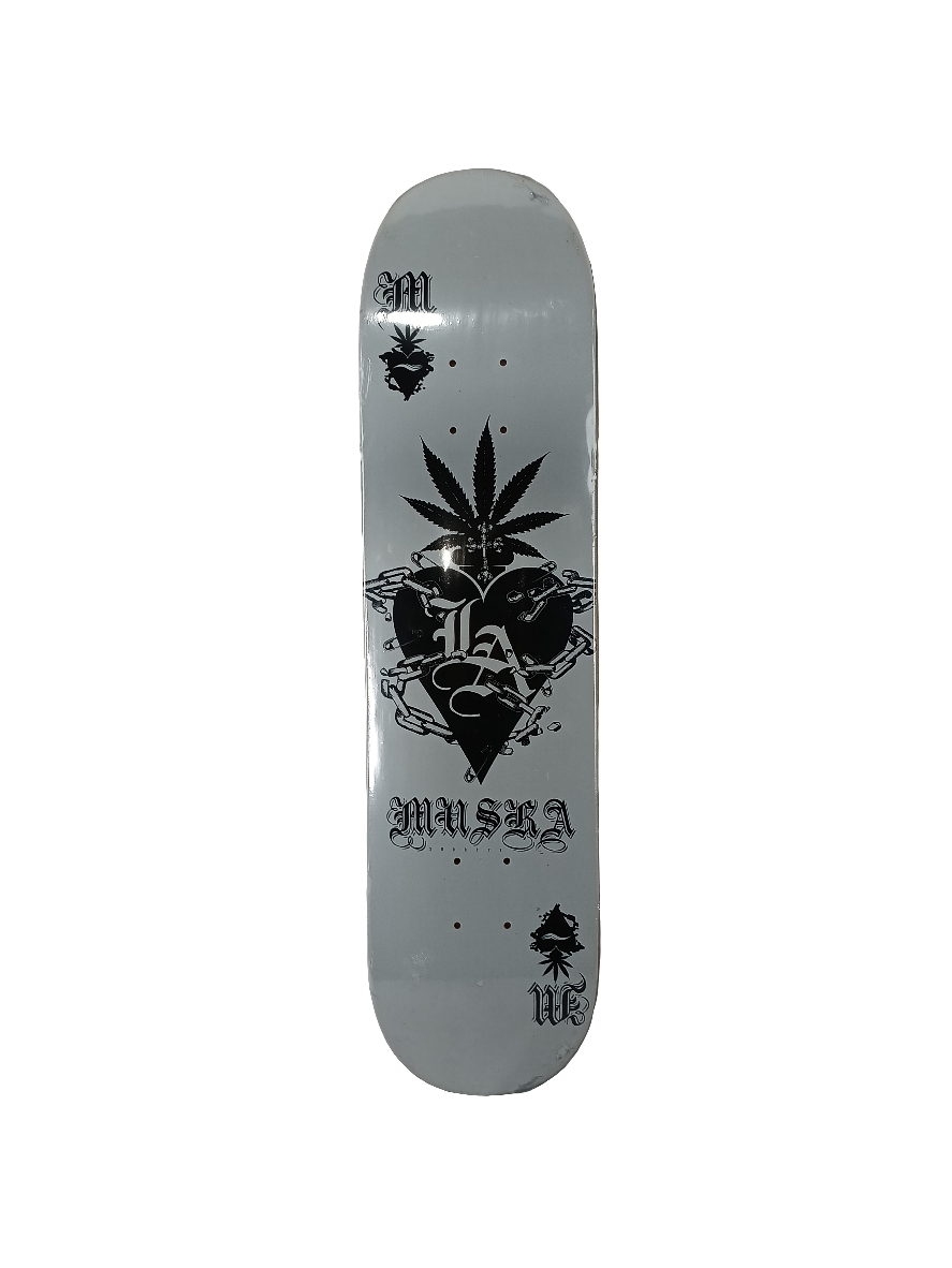 Shortys Chad Muska LA Graphic White Black Size 7.75" Vintage NOS Deck