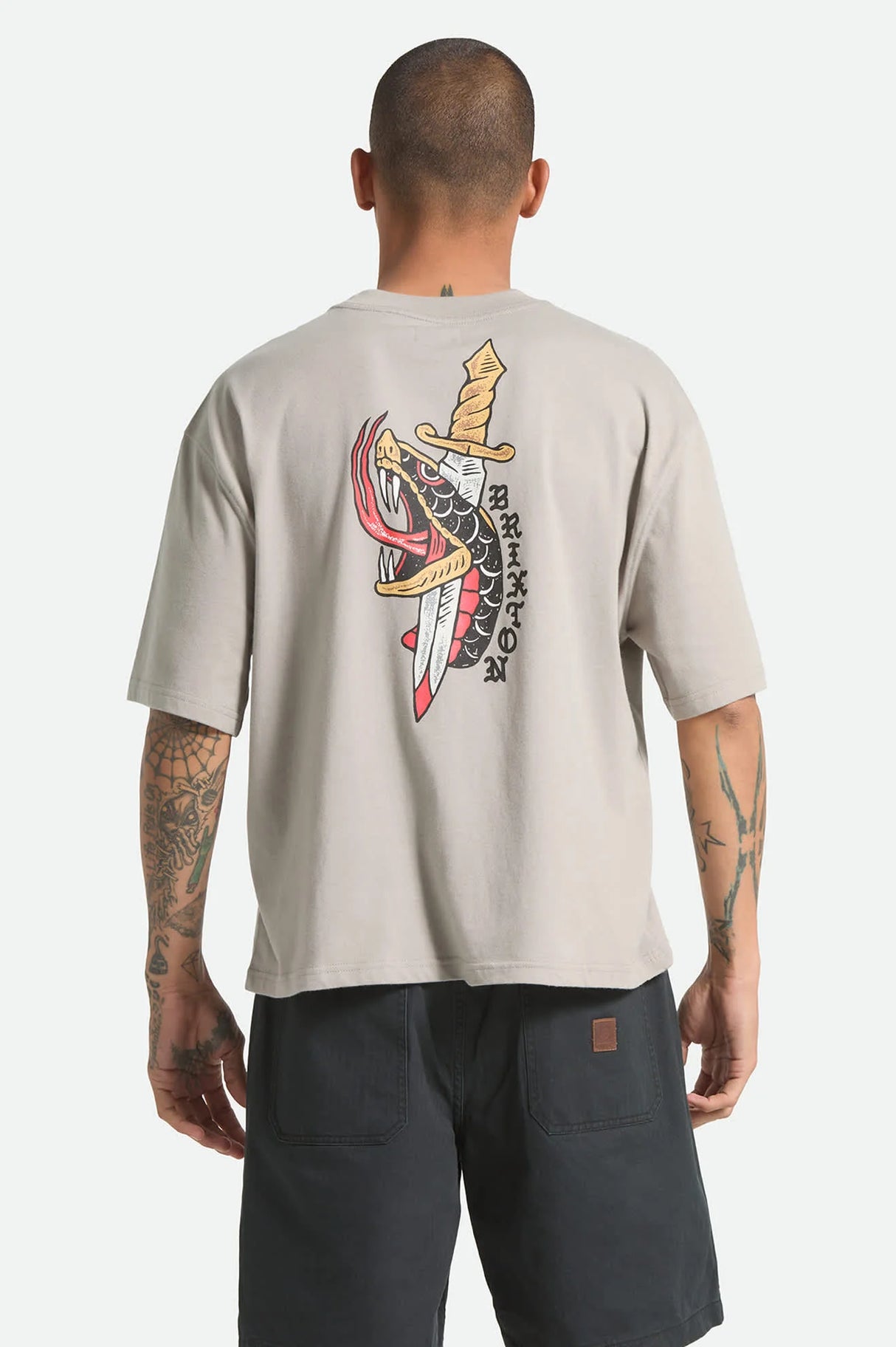 Brixton Sword Pebble Stone S/s Boxed Crop Tee Shirt