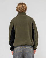 Rusty Blizzard Army Green Quarter Zip Polar Fleece