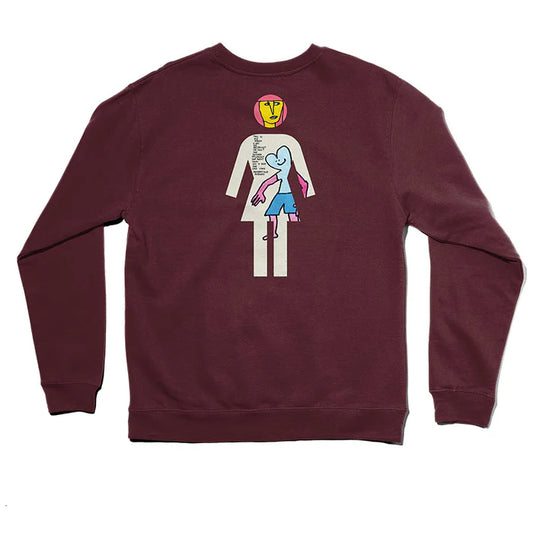Girl Gonz Burgundy Crewneck Sweatshirt