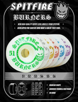 Spitfire Burner White/Silver 52mm Skateboard Wheels