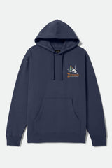 Brixton Barren Washed Navy Hooded Sweatshirt