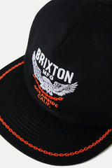 Brixton Waller HP Black Snapback Hat