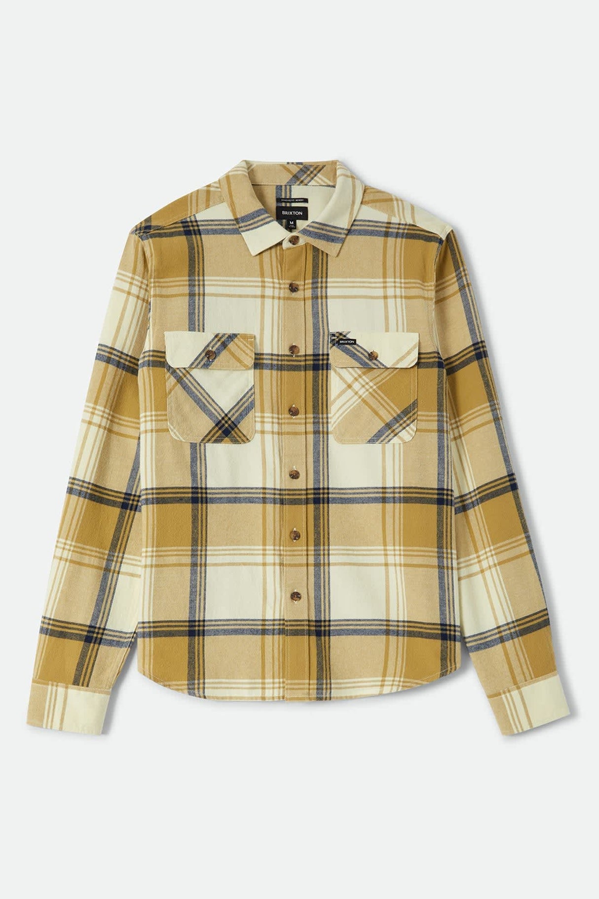 Brixton Bowery Lightweight Ultra Yellow Dusted Ochre L/s Flannel Shirt