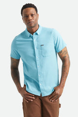 Brixton Sanford Oxford Blue Aura S/s Woven Shirt
