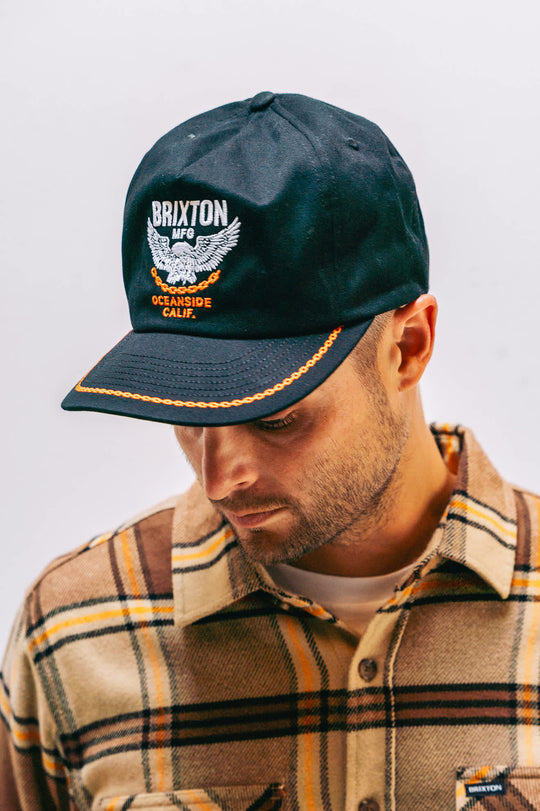 Brixton Waller HP Black Snapback Hat