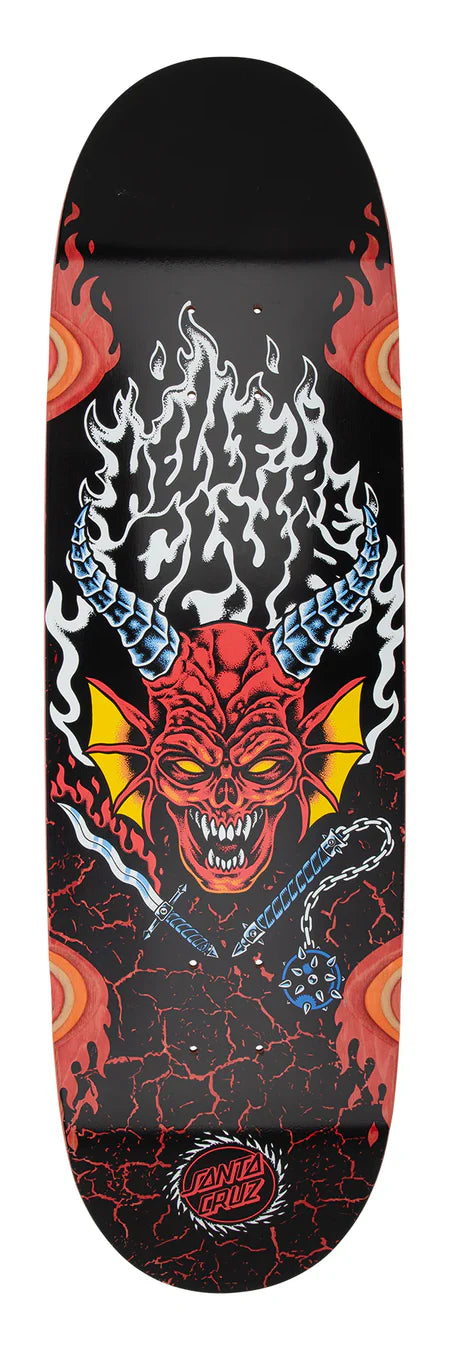 Santa Cruz Stranger Things Hellfire Club Flames 9" Skateboard Deck