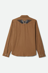 Brixton Waylon Lightweight Khaki Button Up Overshirt