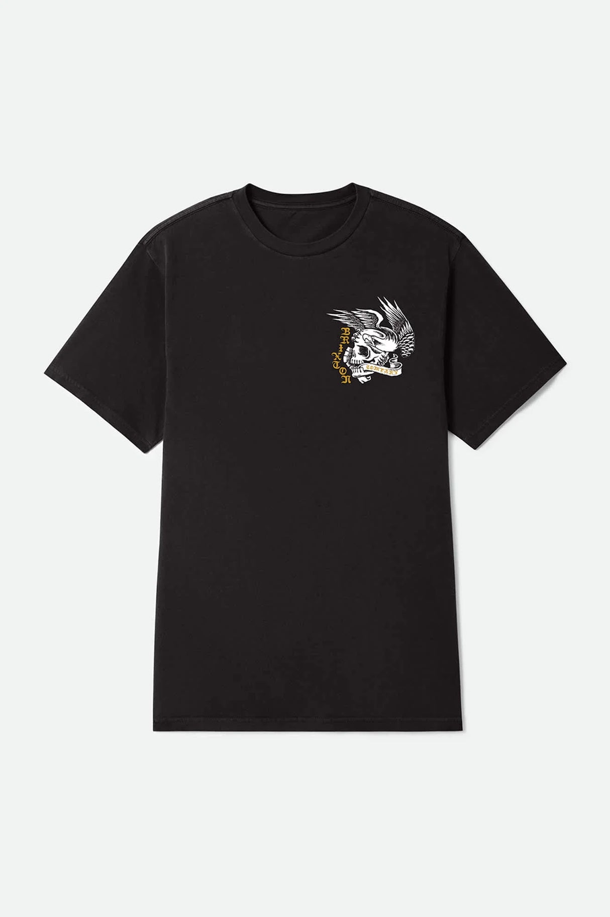 Brixton Wolcott Black Worn Wash S/s Standard Tee Shirt