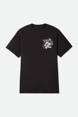 Brixton Wolcott Black Worn Wash S/s Standard Tee Shirt