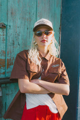 Brixton Forget THE Cowboy Chocolate/OFF White NP MP Women's Snapback Hat